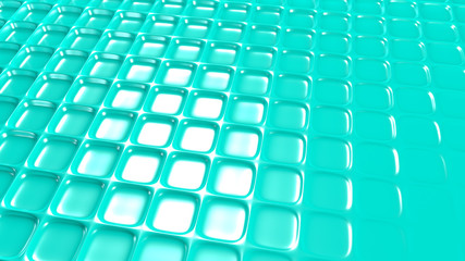 Turquoise geometric background with relief. 3d illustration, 3d rendering.
