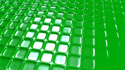 Green geometric background with relief. 3d illustration, 3d rendering.