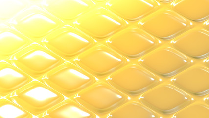 Yellow geometric background with relief. 3d illustration, 3d rendering.