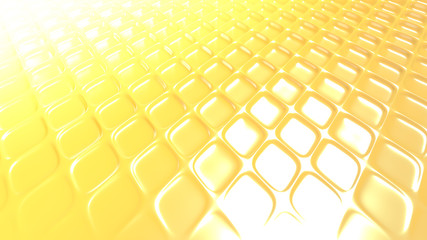 Fototapeta premium Yellow geometric background with relief. 3d illustration, 3d rendering.