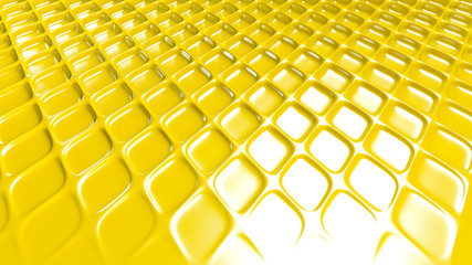 Fototapeta premium Yellow geometric background with relief. 3d illustration, 3d rendering.