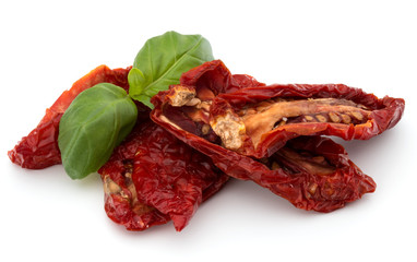 Dried tomatoes isolated on white background cutout