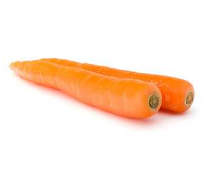 Sweet raw carrot tuber isolated on white background cutout