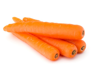 Sweet raw carrot tuber isolated on white background cutout