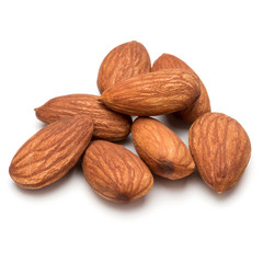 almond nuts isolated on white background close up