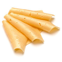cheese slices isolated on white background cutout