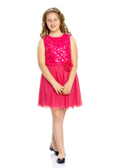 Elegant girl in a dress.