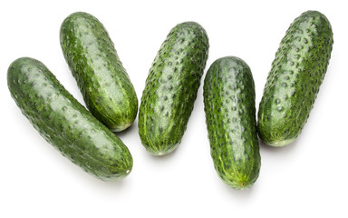 Cucumber vegetable isolated on white background cutout