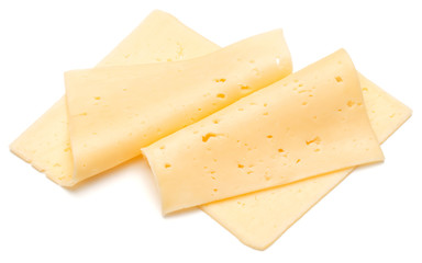 cheese slices isolated on white background cutout