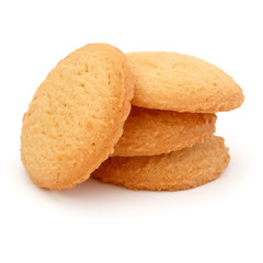 stacked short pastry cookies isolated on white background