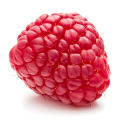 ripe raspberry isolated on white background close up