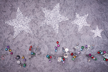 Christmas greeting card. Noel festive background. New year symbol. Star.