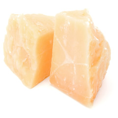 shredded parmesan cheese isolated on white background cutout