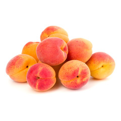 A bunch of apricot fruit isolated on white background cutout