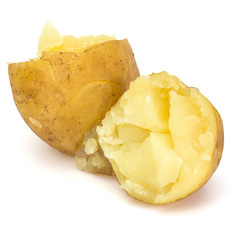 boiled peeled potatoes isolated on white background cutout