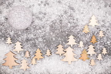 Christmas greeting card. Noel festive background. New year symbol. Christmas tree.