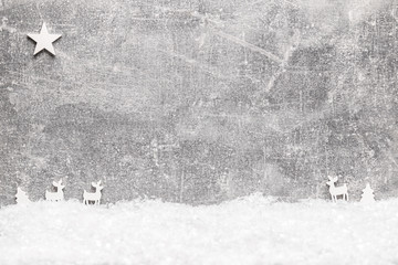 Christmas greeting card. Noel festive background. New year symbol. Christmas story theme. Festive background with copy space.