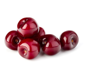 Sweet ripe cherry isolated on white background cutout