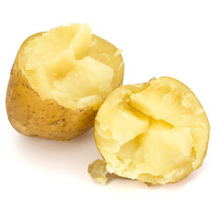boiled peeled potatoes isolated on white background cutout