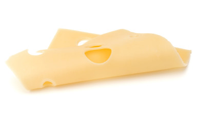  one Cheese slice isolated on white background