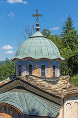 Fototapeta na wymiar Nineteenth century buildings in Sokolski Monastery Holy Mother's Assumption, Gabrovo region, Bulgaria