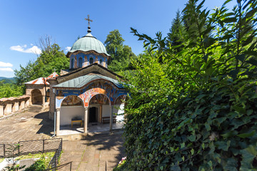 Fototapeta premium Nineteenth century buildings in Sokolski Monastery Holy Mother's Assumption, Gabrovo region, Bulgaria