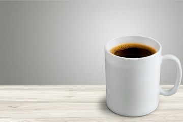 White ceramic coffee mug. Isolated on a white