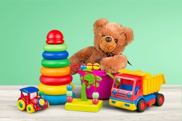 Toys collection isolated on  background