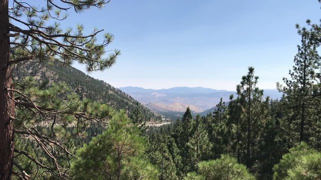 A view of the mountains and valleys of California on a summer day.  	