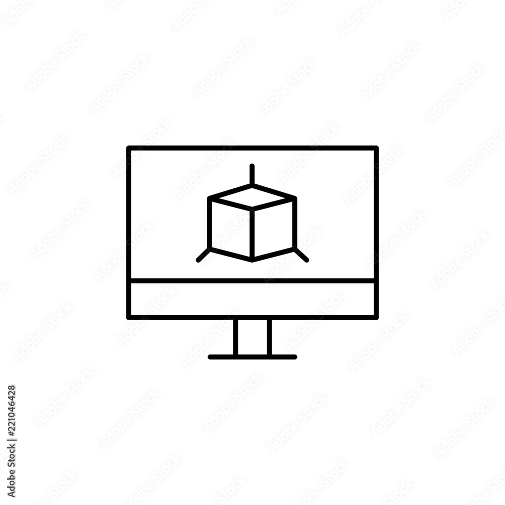 Poster 3d drawing icon. element of architecture icon for mobile concept and web apps. thin line 3d drawing 