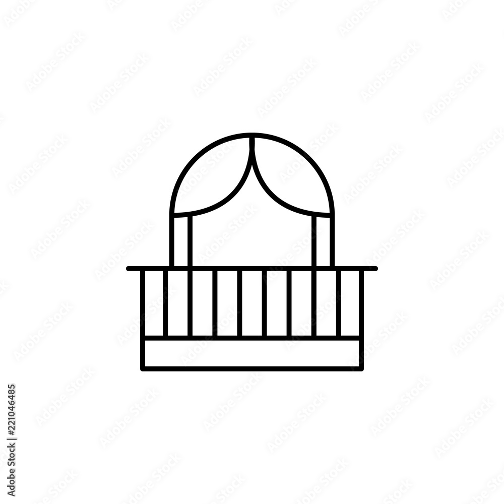 Poster facade balcony icon. element of architecture icon for mobile concept and web apps. thin line facade 