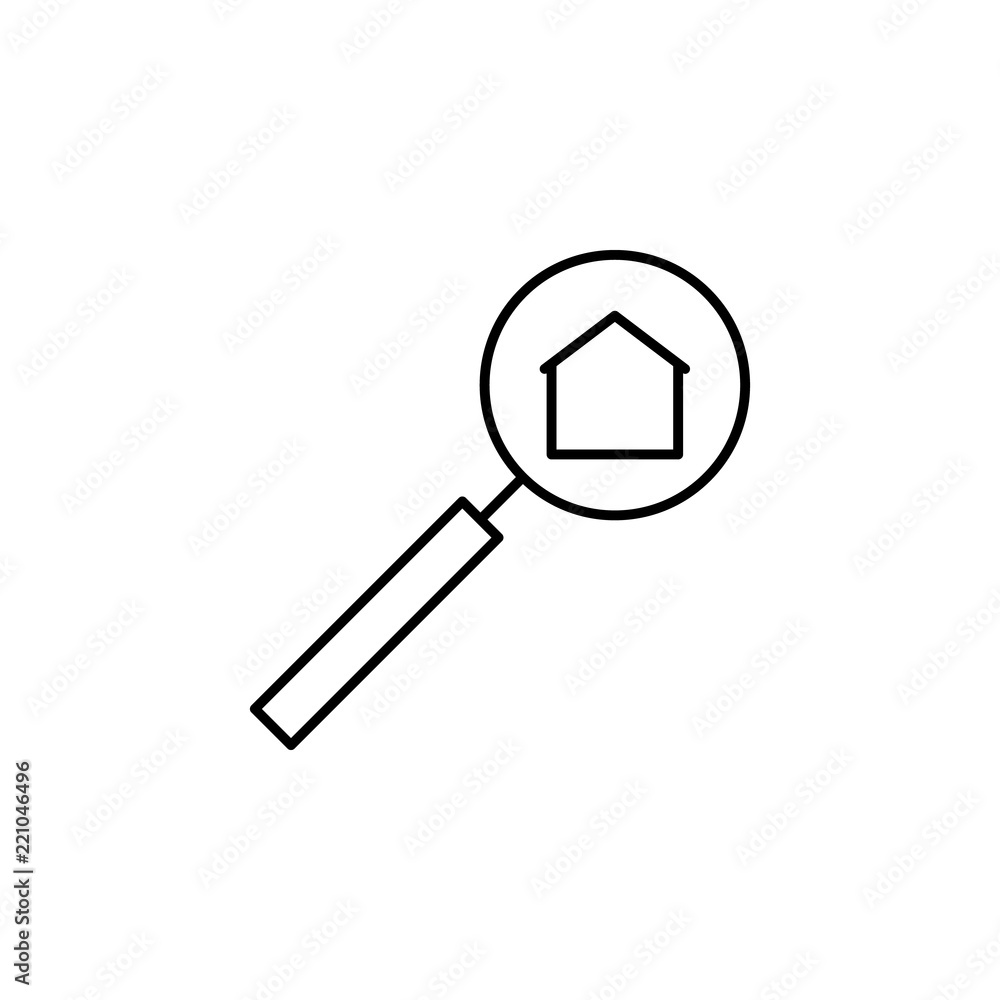 Poster apartment search icon. element of architecture icon for mobile concept and web apps. thin line apart