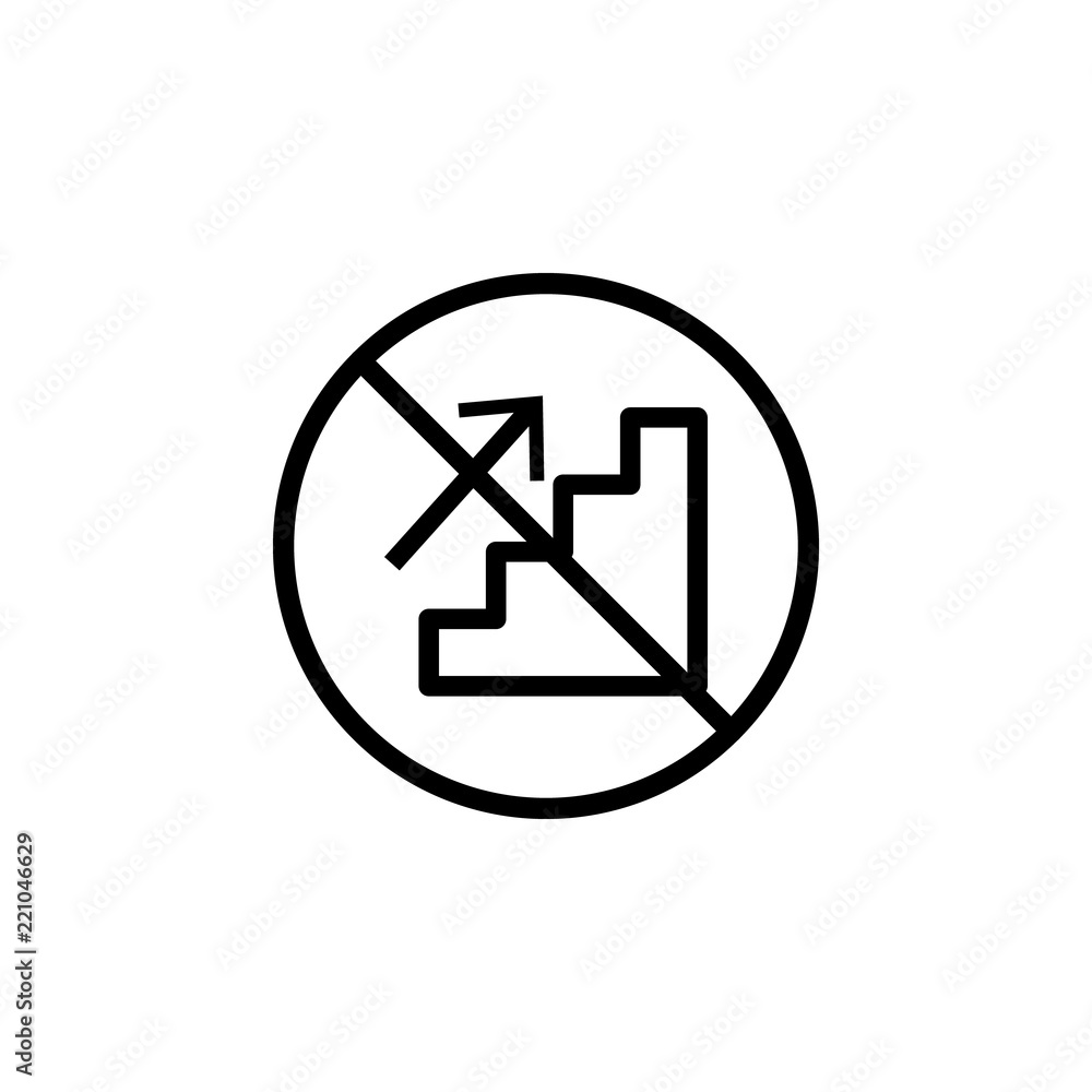 Poster ban goes up icon. element of prohibition sign for mobile concept and web apps icon. thin line icon f