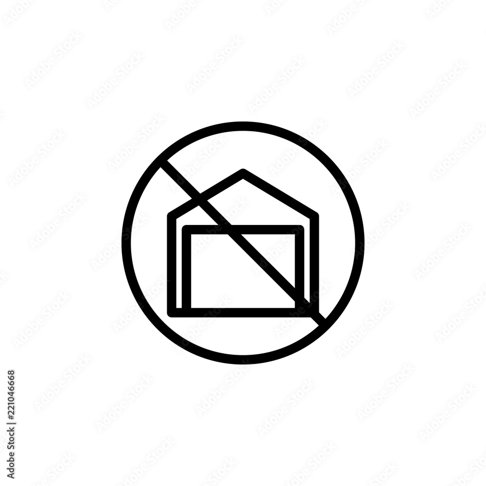Poster garage ban icon. Element of prohibition sign for mobile concept and web apps icon. Thin line icon for website design and development, app development. Premium icon