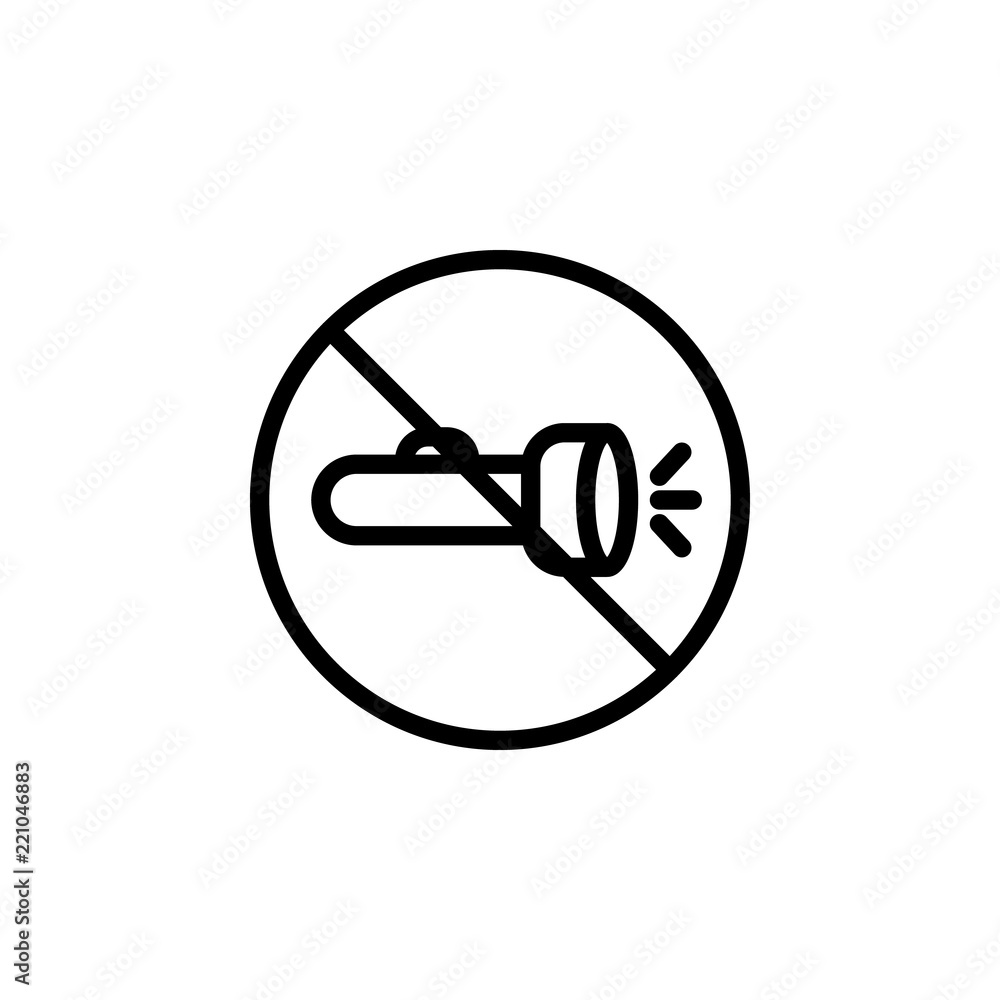 Poster lamp ban icon. element of prohibition sign for mobile concept and web apps icon. thin line icon for 