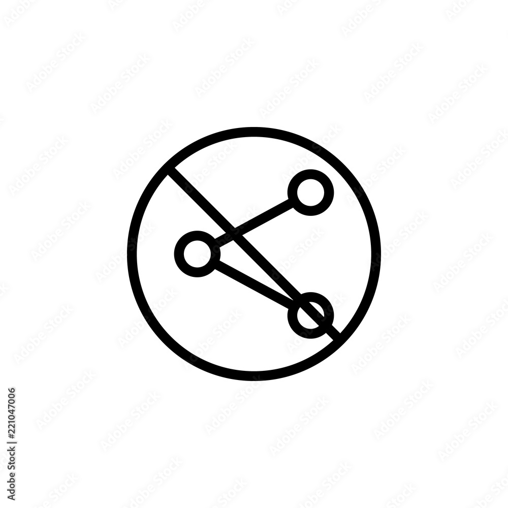 Poster share prohibition icon. element of prohibition sign for mobile concept and web apps icon. thin line 