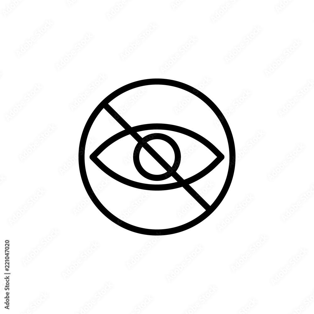 Aufkleber prohibition to watch icon. element of prohibition sign for mobile concept and web apps icon. thin li