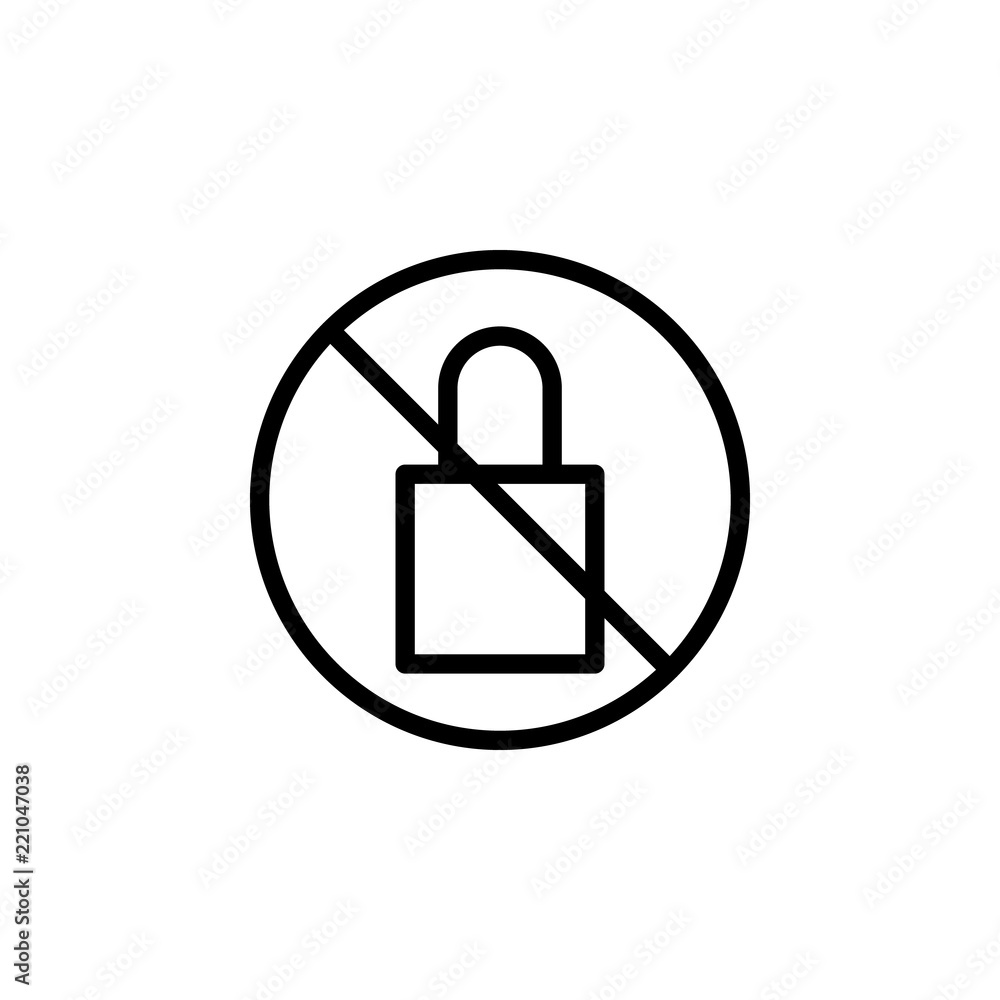 Poster lock of the castle icon. element of prohibition sign for mobile concept and web apps icon. thin line
