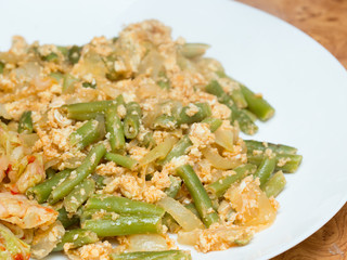 cooking Slice of green beans