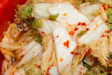 Kimchi salad of korean food traditional