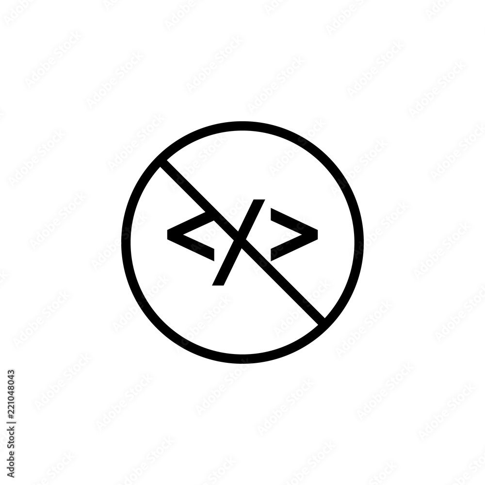 Poster ban web code icon. element of prohibition sign for mobile concept and web apps icon. thin line icon 