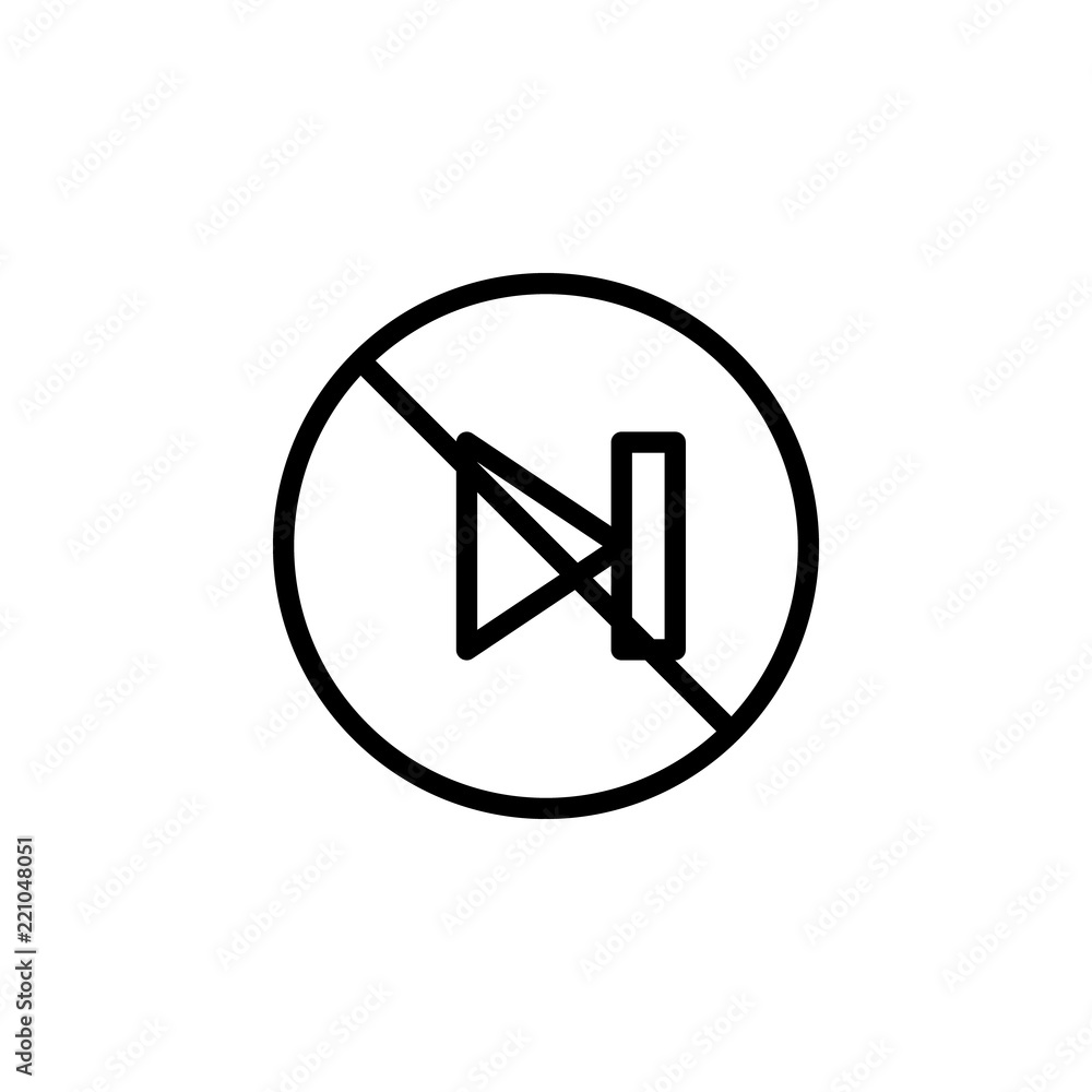 Poster ban start icon. element of prohibition sign for mobile concept and web apps icon. thin line icon for