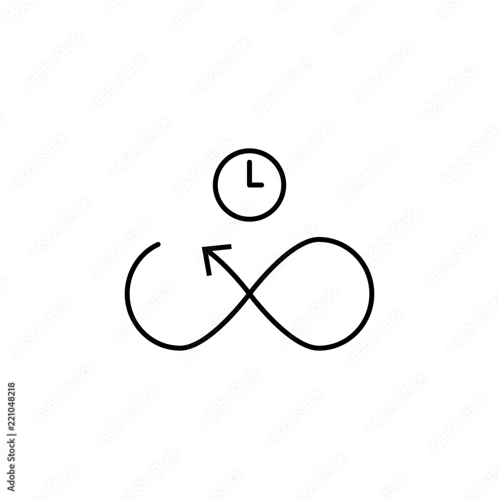 Poster infinity time icon. element of arrow and object icon for mobile concept and web apps. thin line infi