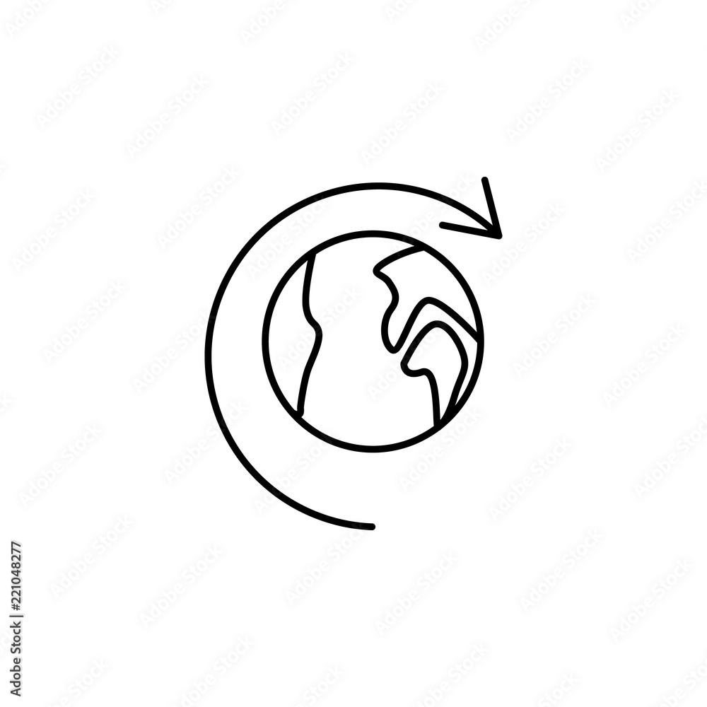 Poster earth from orbit icon. element of arrow and object icon for mobile concept and web apps. thin line e