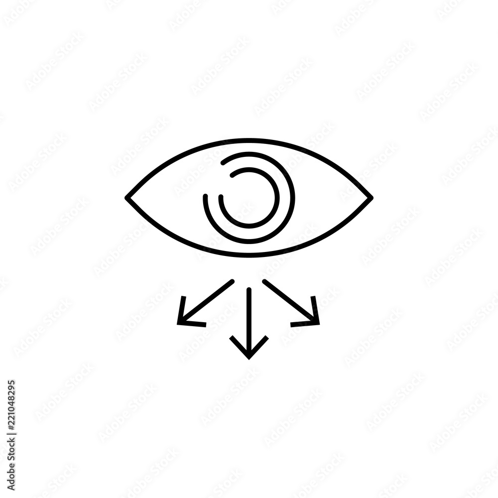 Poster eye look round icon. element of arrow and object icon for mobile concept and web apps. thin line eye