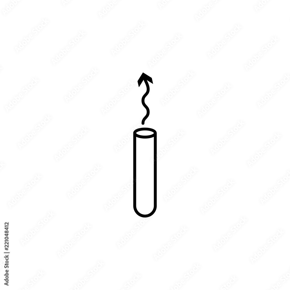 Poster tube experiment icon. element of arrow and object icon for mobile concept and web apps. thin line tu