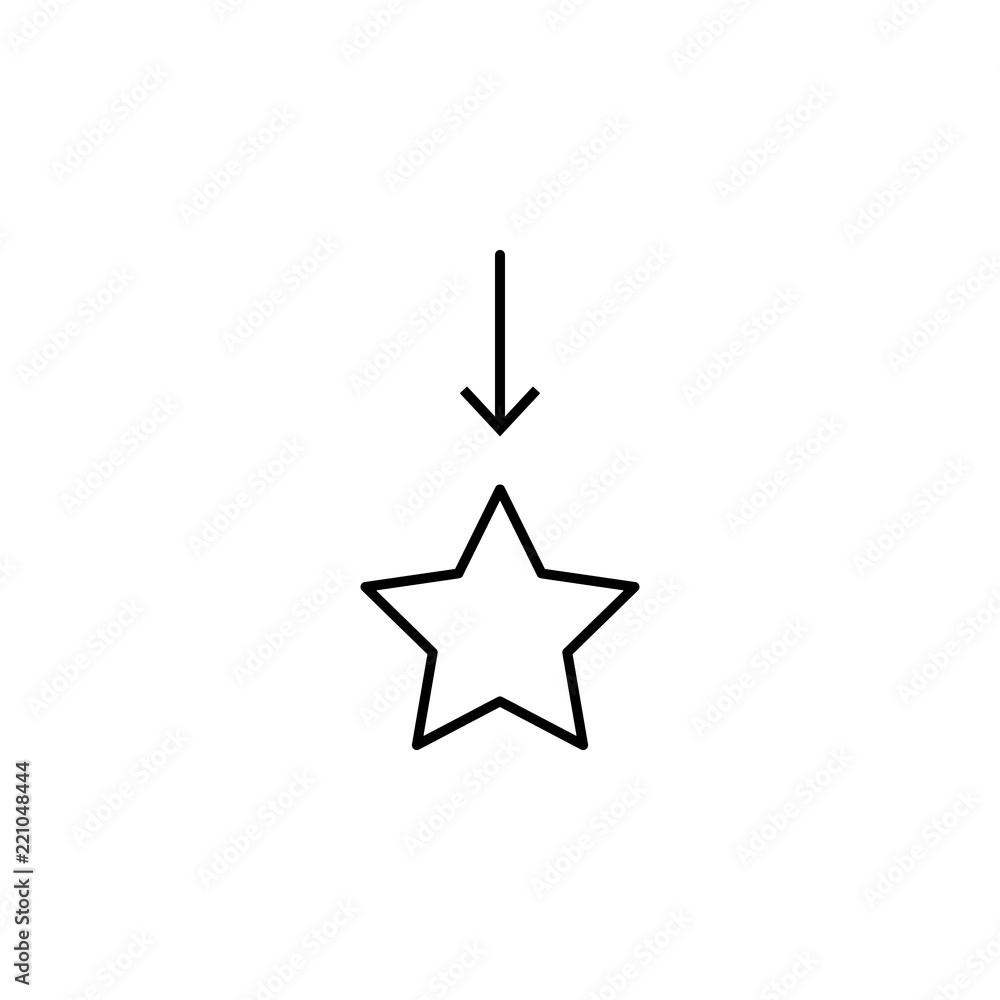 Poster falling star icon. element of arrow and object icon for mobile concept and web apps. thin line falli