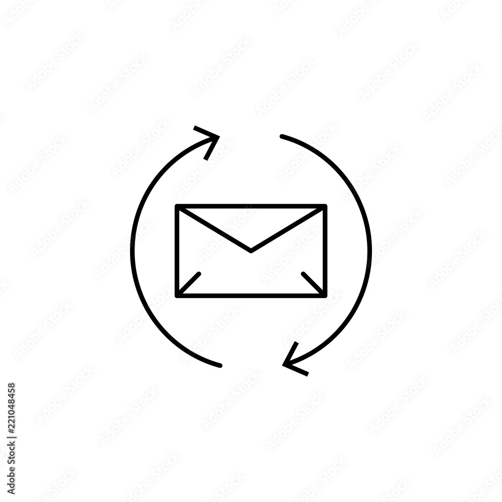 Poster downloading email icon. element of arrow and object icon for mobile concept and web apps. thin line 