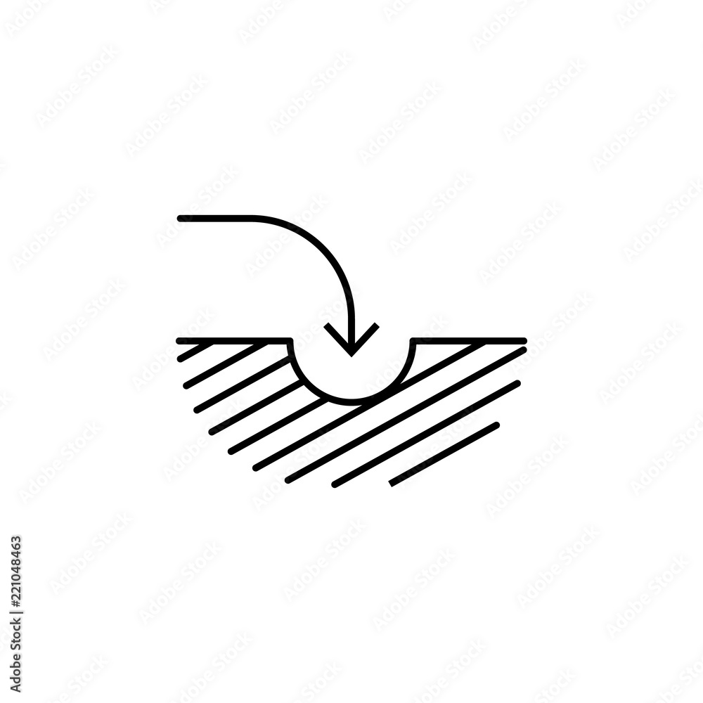 Poster dig hole jump icon. element of arrow and object icon for mobile concept and web apps. thin line dig 
