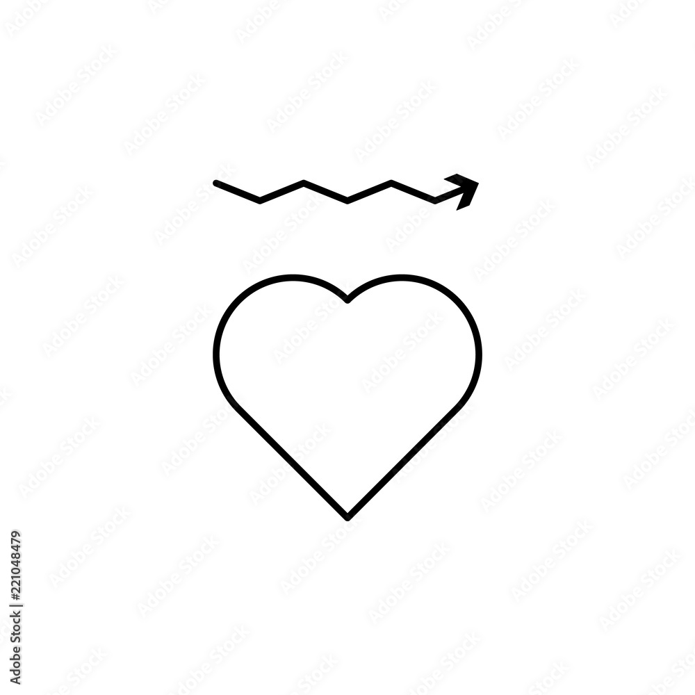 Poster equal heart work icon. element of arrow and object icon for mobile concept and web apps. thin line e